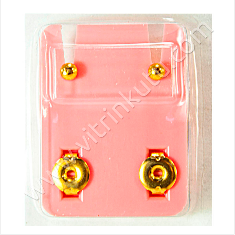Studs Steril Kulak Delme Küpesi Mini Sarı Top 12 Çiftli Paket - Thumbnail