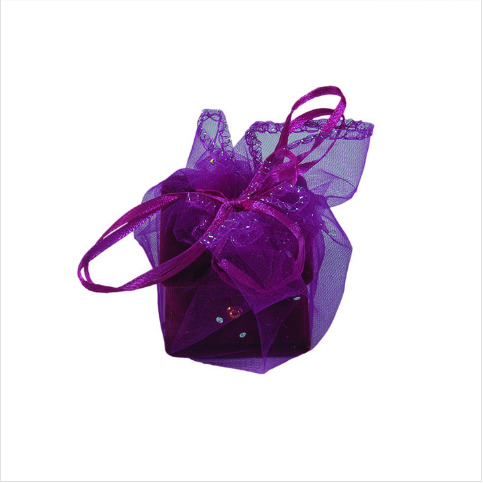 VitrinKutu - Tül Kese Hediyelik 27 cm Çap 100'lü Paket Mor