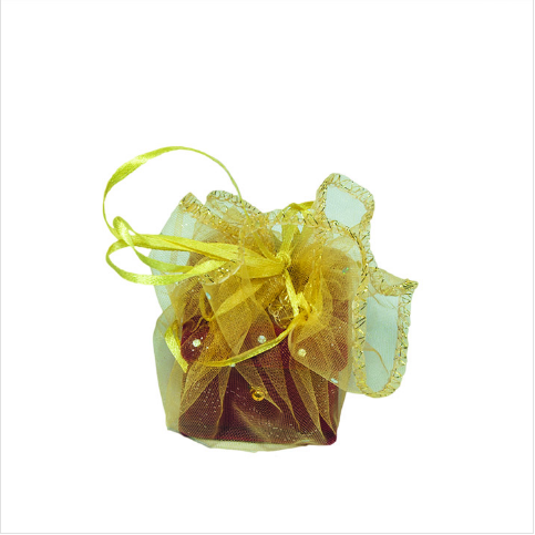 VitrinKutu - Tül Kese Hediyelik 27 cm Çap 100'lü Paket Gold