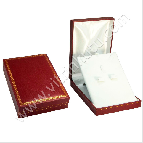 VitrinKutu - Üçlü Set Kutusu 11x16 cm Deri Kartier