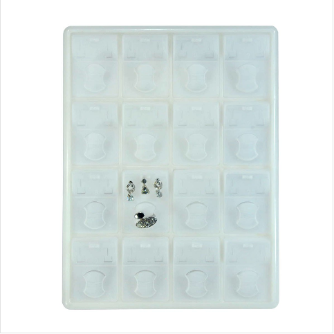 Üçlü Set Takı Tablası 32x25 cm Plastik Beyaz