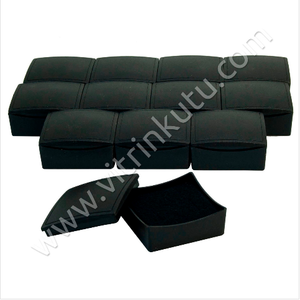 Üçlü Takım Set Kutusu 8x8 cm Plastik Siyah 12'li Paket - Thumbnail