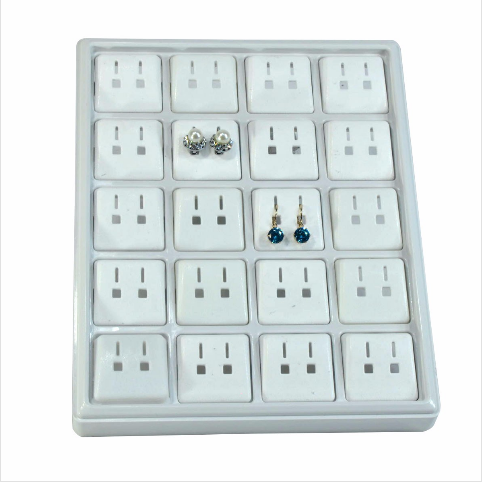 VitrinKutu - Üçlü Takım Tablası 22x18 cm Plastik Beyaz