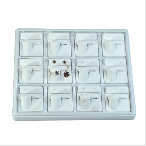 VitrinKutu - Üçlü Takım Tablası 22x18 cm Plastik Beyaz